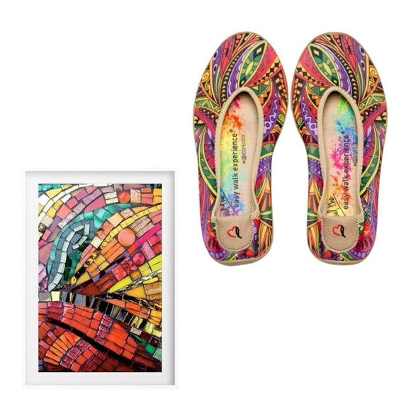 ARCOPEDICO Women’s Printed Lolita Art Edition in the Size 41/9.5-10 US Size - Picture 1 of 15